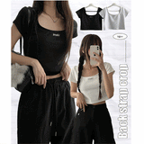 High Back Strap Cropped Short-Sleeved T-Shirt