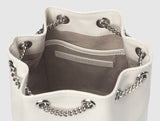 TIWI chain leather bucket bag / Cream Ivory