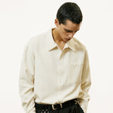 2way open collar drapery shirt ivory