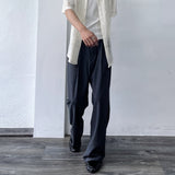 Textured Wide-Leg Trousers