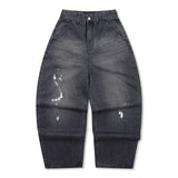 XP302 Silver Painting Balloon Denim Pants (BLACK)
