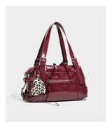 Leopard Print Studded Biker Tote Bag