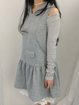 Pocket Flare Hooded Dress