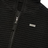25SS SOLIED KNIT HOODIE ZIP UP BLACK