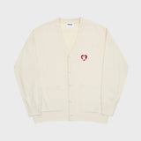 [UNISEX] Bear Red Heart Embroidered Knit Cardigan