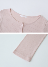 [SHOPPERMADE] Sucre Cotton Eyelet Crop Cardigan (5color)