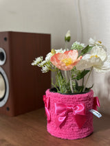 Fuzzy Pot_Ribbon_Hot pink (Hot pink)