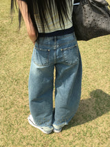 Curvy Crack Curved Denim Pants (1c)
