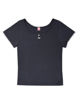 Kitten Crop Tee (Charcoal)