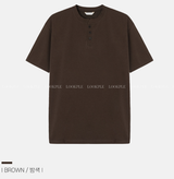 ヘンデスファーストマッスルフィットアイスバントヘンリーネックショートスリーブ