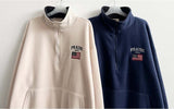 American Flag Coloring Fleece Semi-Zipup Anorak Sweatshirt