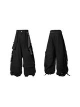 RELABEL Spatial Relations (Quartet) Eight-pocket Overlapping Detachable Distressed マルチカラーダブルジョイントワークウェアリボンパンツ
