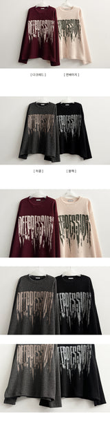 Dipp リブドニット長袖Tシャツ