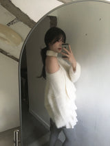 Fur V-neck muffler set