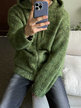 ASCLO Clover Brush Knit Hood Zip Up (4color)