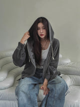 Noxie Pigment Embroidered Two-Way Hood Zip Up
