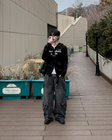 Skull Dart Wide Cargo Denim Pants