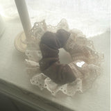Lace scrunchie_brown