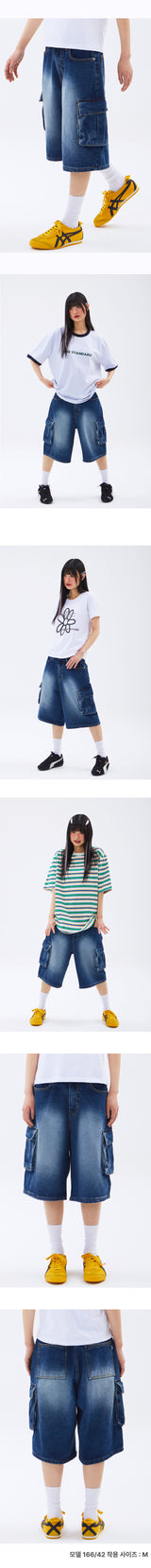 Wide cargo denim shorts (JBTPNT-0015)