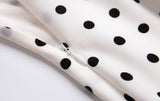 dot halter-neck sleeveless V-neck long dress