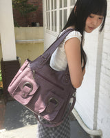 Clean Vintage Pocket Leather Shoulder Bag
