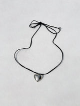 HEART PENDANT NECKLACE LACE NECKLACE - 2 SIZE