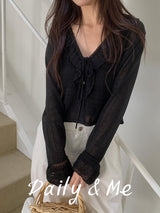 frill see-through cardigan(4color)