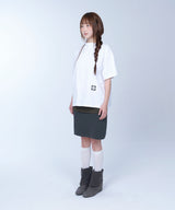 Semi-crop half neck symbol tee - WHITE