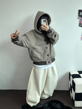 テリーシープ🐑☁🤎フーディーカーディガンジャケット🤎💛🖤3カラー
