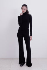Classic slit Bootcut Pant (BLACK)