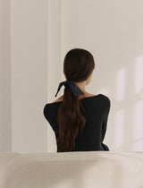 26SS★ Ribbon Tail Embroidery Hair Scrunchie