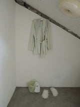 [prts made] パジャマヘッドバンドオーバーサイズドフーディショートローブ (Tumble-Washed)