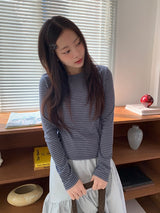 Takan Stripe Round Long Sleeve Tee