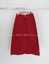 4 color cotton maxi long skirt