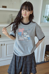 26SS★ Sweet Kitty Pigment Ringer Tee