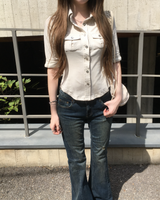 Lowrise chic boots cut pants
