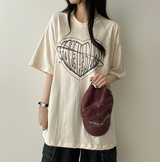 Face Heart Boxy Fit Short Sleeve T-shirt