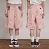 Check Applique Half Pants