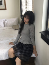 フリルロングスリーブTシャツ