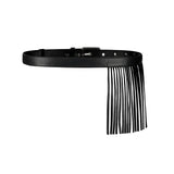 Real Leather Tassel Belt [Black]