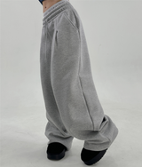 (SIZE OPTION♥/FLEECE🔥) プリーツメイドトレーニングエラスティックウエストロングパンツ