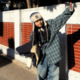 Oversized Fleece-Lined Check Shirt Jacket