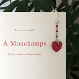 red heart button bookmark
