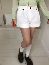 Ellen Button Roll-Up Shorts