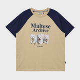 マルチーズアーカイブラグランハーフスリーブTシャツ