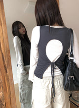 オビンカラースリムタンクトップTシャツセット