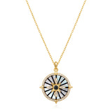 Gold Astrolabe 925 Silver + 14k gold plating Necklace N061-07G