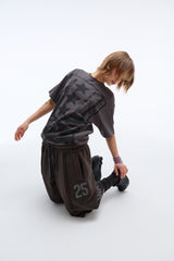 Weekend warrior typography printing washing short pants (Charcoal)