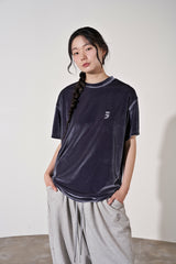 ドロップショルダーベルベット 1/2 T (Charcoal)