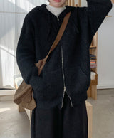 [unisex] ケルトウールオーバーニットフードジップアップ